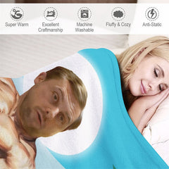 Lofaris Customized Photo Musle Man Coastal Beach Blanket