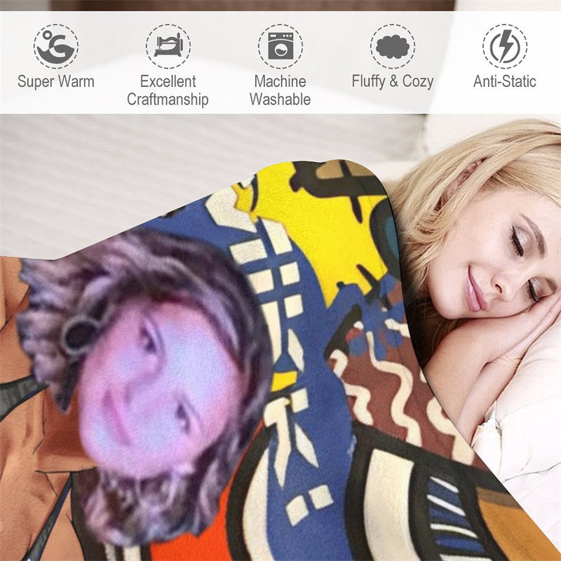 Lofaris Personalized Face Power Body Building Woman Blanket