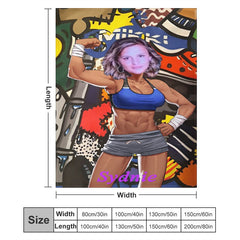 Lofaris Personalized Face Power Body Building Woman Blanket