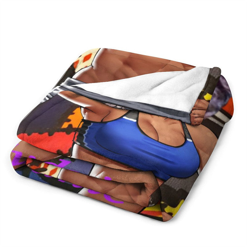 Lofaris Personalized Face Power Body Building Woman Blanket