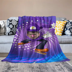 Lofaris Customized Cyclone Skating Boy Dots Purple Blanket