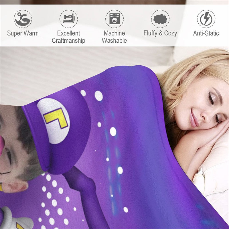 Lofaris Customized Cyclone Skating Boy Dots Purple Blanket