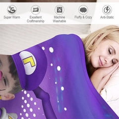 Lofaris Customized Cyclone Skating Boy Dots Purple Blanket