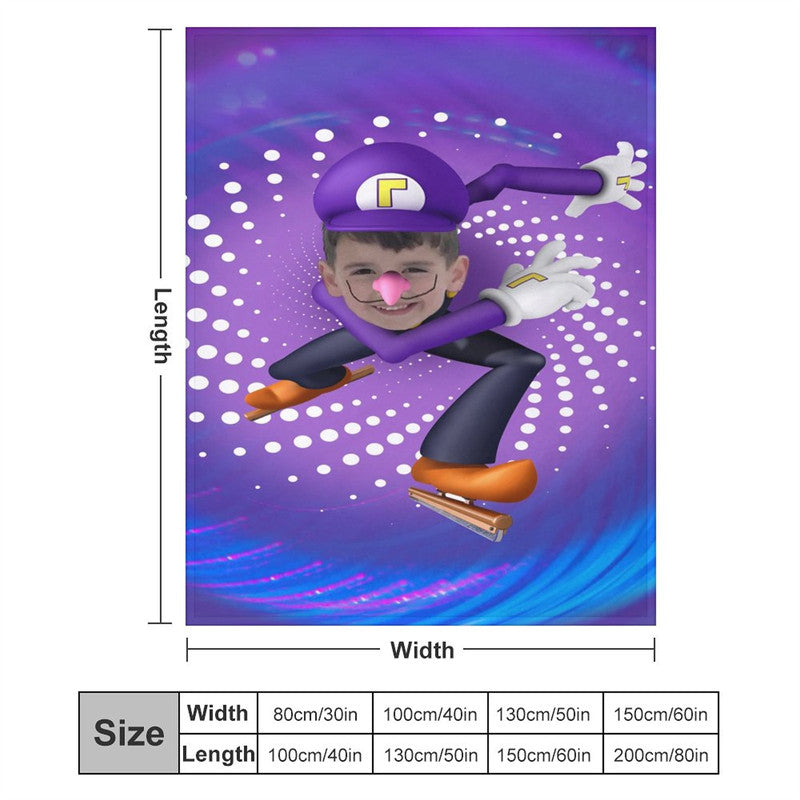 Lofaris Customized Cyclone Skating Boy Dots Purple Blanket