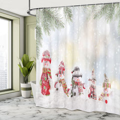 Lofaris Winter Snowy Snowflake Christmas Shower Curtain