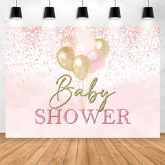 Lofaris Pink Glitter Dots Balloons Baby Shower Backdrop