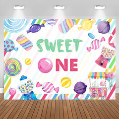 Lofaris Multicolor Sweet One Candy 1st Birthday Backdrop
