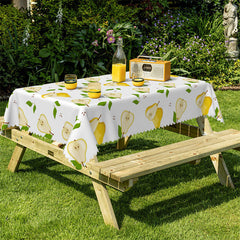 Lofaris Yellow Pears White Leaves Rectangle Tablecloth