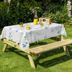 Lofaris Blue Purple Flowers Bistro Dining Room Tablecloth