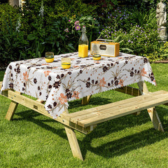 Lofaris Blue Orange Flowers Country Dining Room Tablecloth