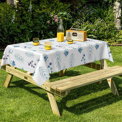 Lofaris Herbs Teal Kitchen Pattern Square Tablecloth Decor