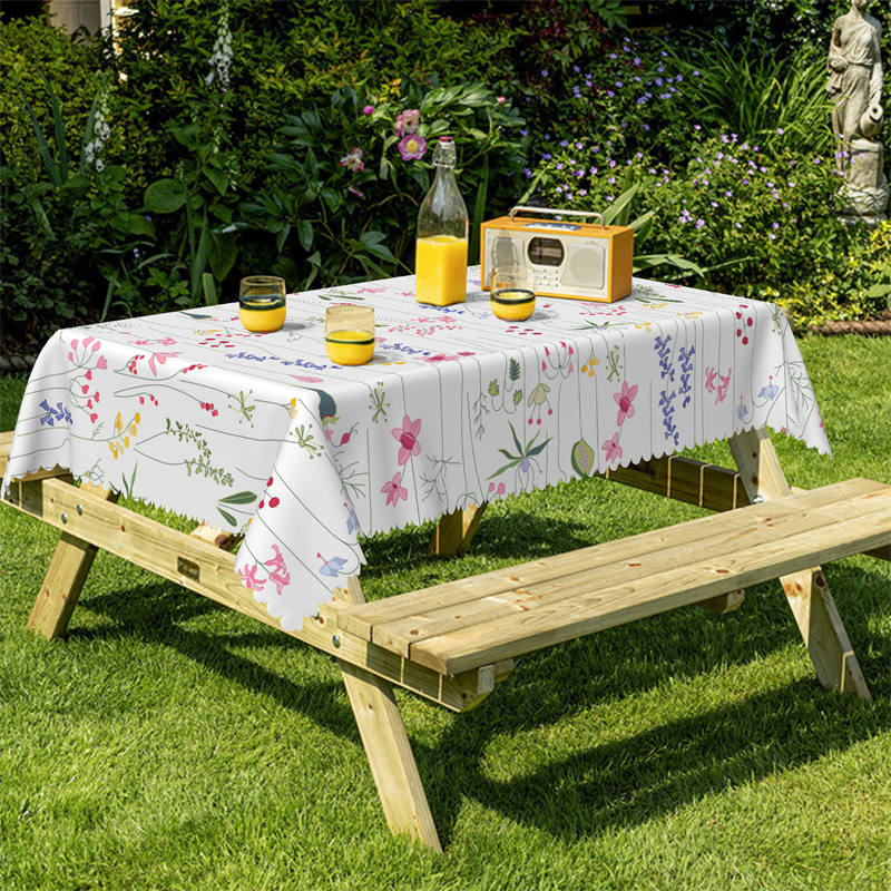 Lofaris Lavender Flowers Pastoral Rectangle Tablecloth