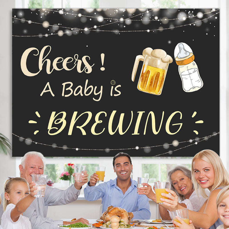 Lofaris A Baby Is Brewing Beer Cheers Shower Backdrop