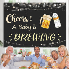 Lofaris A Baby Is Brewing Beer Cheers Shower Backdrop