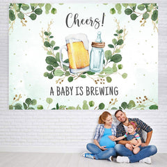Lofaris A Baby is Brewing Feeding Bottle and Beer Shower Backdrop