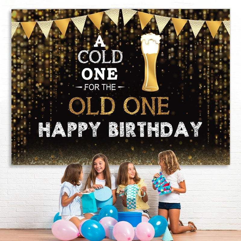 Lofaris A Cold One for The Old Beer Party Backdrop Man