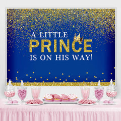 Lofaris A Litter Prince Glitter Blue Backdrop for Baby Shower