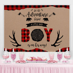 Lofaris A Little Boy Is On His Way Wood Baby Shower Backdrop
