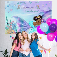 Lofaris A Little Mermaid is on the way Baby Shower Backdrop