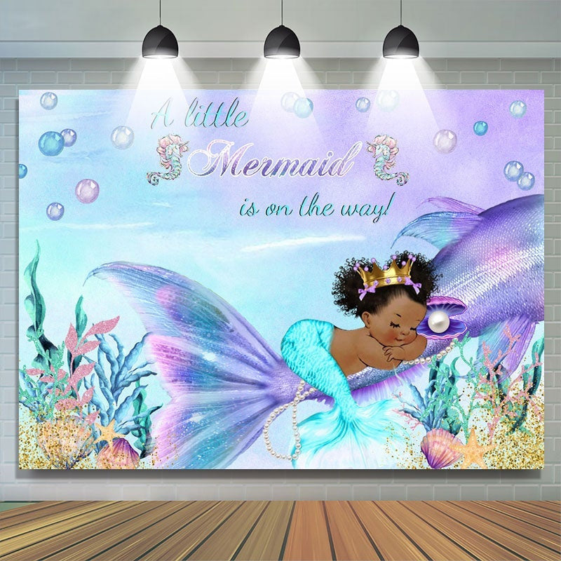 Lofaris A Little Mermaid is on the way Baby Shower Backdrop