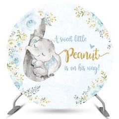 Lofaris A Little Peanut Is On His Way Round Baby Shower Backdrop