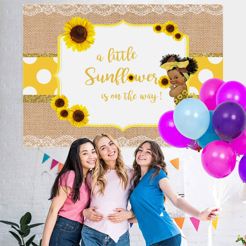 Lofaris A Little Sunflower Backdrop for Girl Baby Shower Party