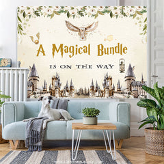 Lofaris A Magical Bundle Castle Floral Baby Shower Backdrop