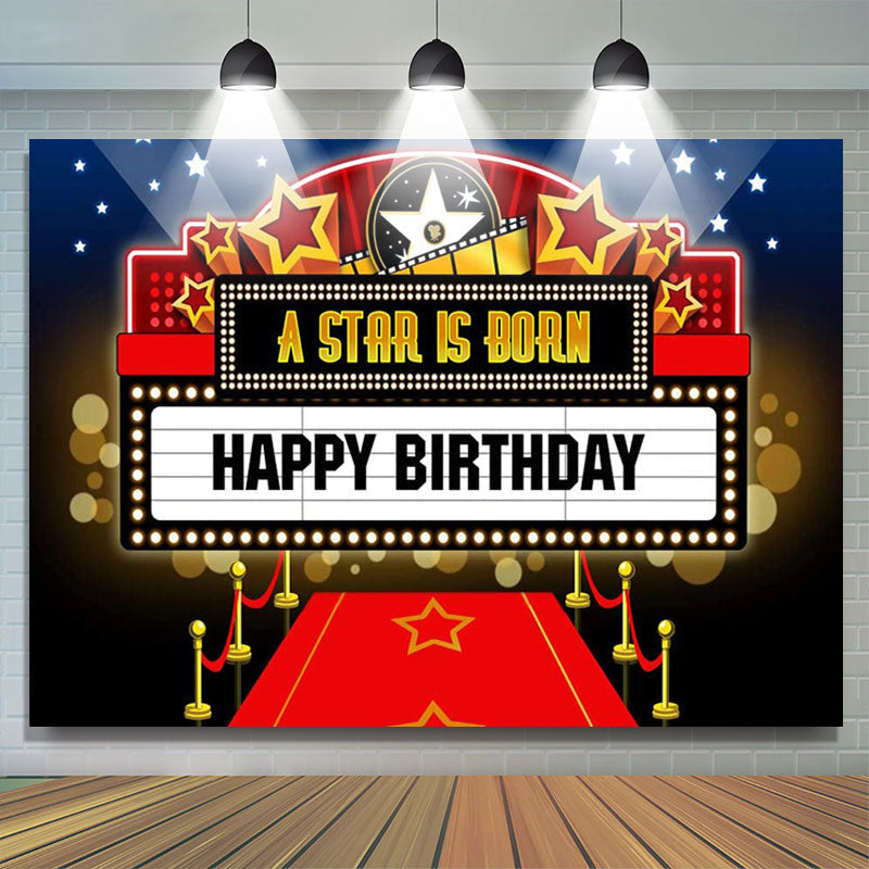 Lofaris A Star Is Born Hallywood Theme Happy Birthday Backdrop