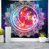 Lofaris Abstract Floral Mandala Pattern Galaxy Wall Tapestry