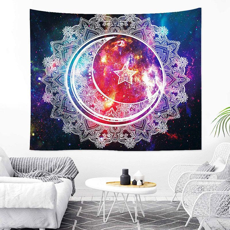 Lofaris Abstract Floral Mandala Pattern Galaxy Wall Tapestry