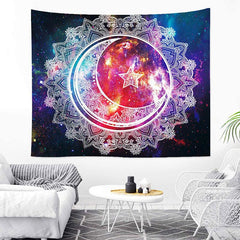 Lofaris Abstract Floral Mandala Pattern Galaxy Wall Tapestry