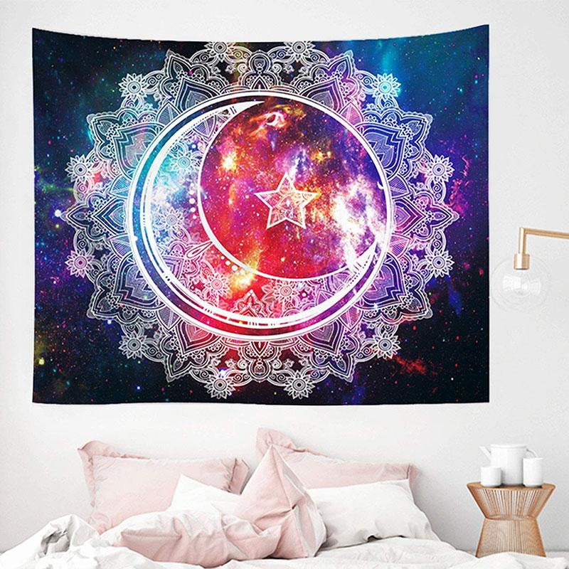 Lofaris Abstract Floral Mandala Pattern Galaxy Wall Tapestry