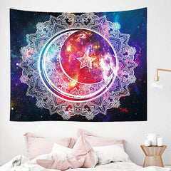 Lofaris Abstract Floral Mandala Pattern Galaxy Wall Tapestry