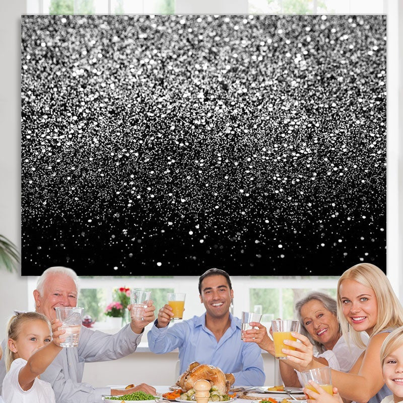 Lofaris Abstract Silver Bokeh Spots Birthday Party Backdrop