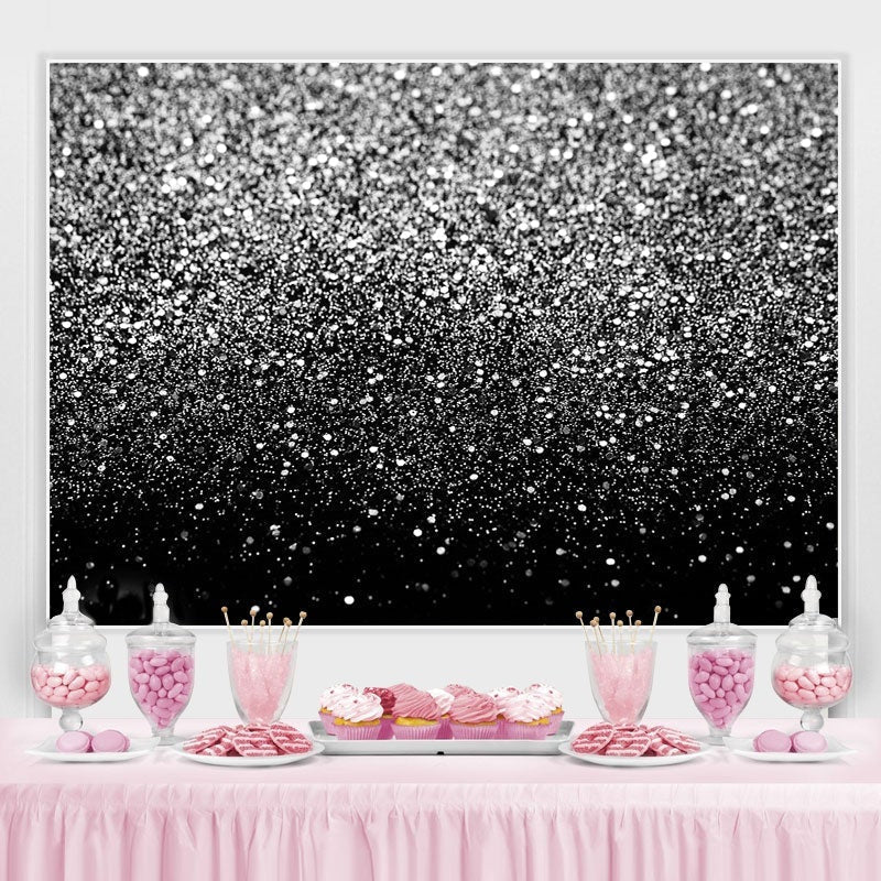 Lofaris Abstract Silver Bokeh Spots Birthday Party Backdrop