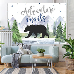 Lofaris Adventure A Wait With Bear Baby Shower Backdrop For Boy