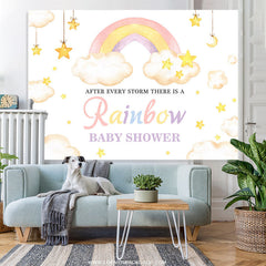 Lofaris After Storm There Is Rainbow Baby Shower Backdrop