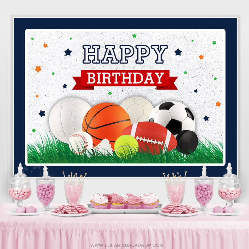 Lofaris All Star Theme Happy Birthday Backdrop For Boys