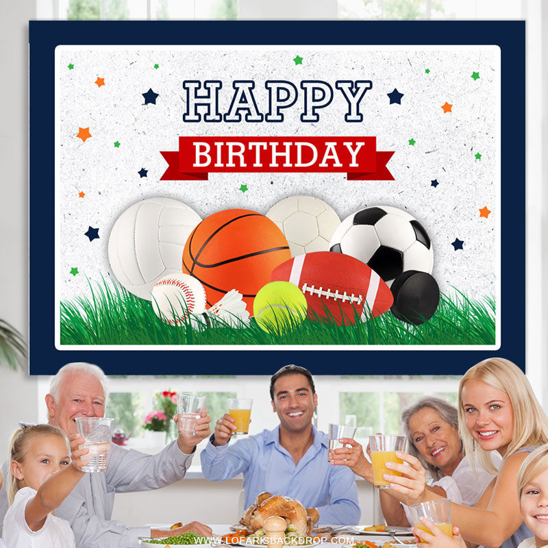 Lofaris All Star Theme Happy Birthday Backdrop For Boys