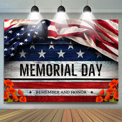 Lofaris American Flag Wood Bottom Memorial Day Backdrop
