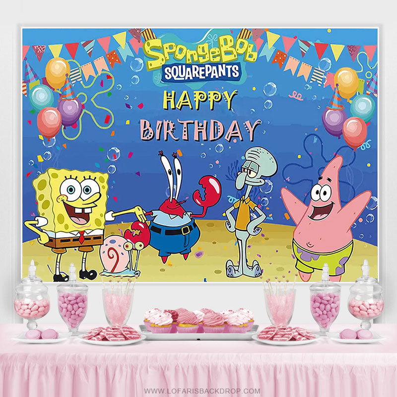 animation-yellow-sponge-for-children-happy-birthday-backdrop-lofaris