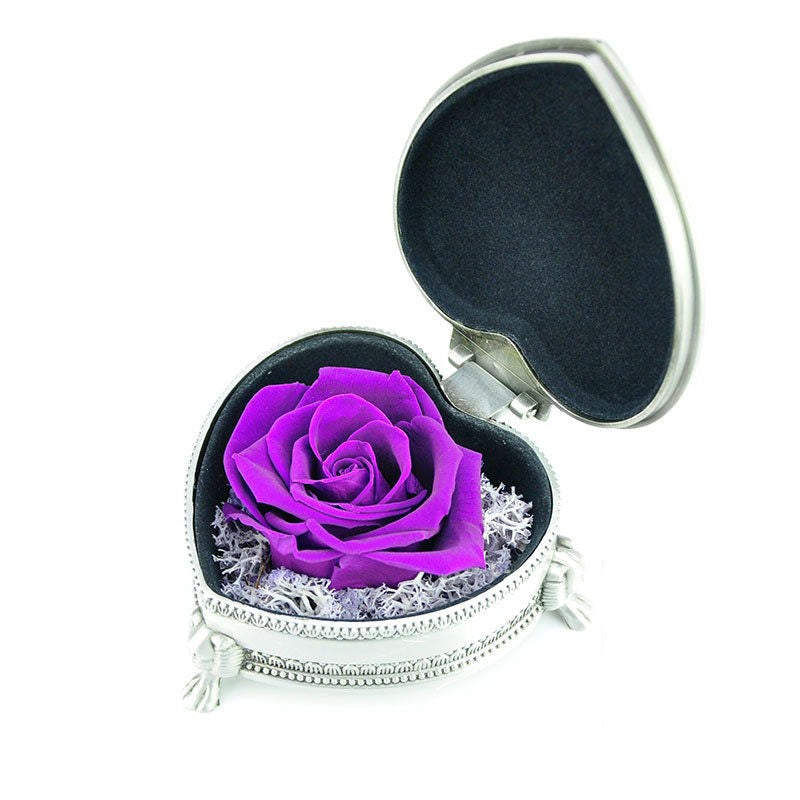 Lofaris Artificial Rose Flower Heart Shaped Box Valentines Day Gift