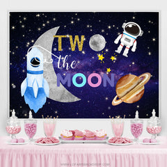 Lofaris Astronaut Space Two The Moon Happy Birthday Backdrop