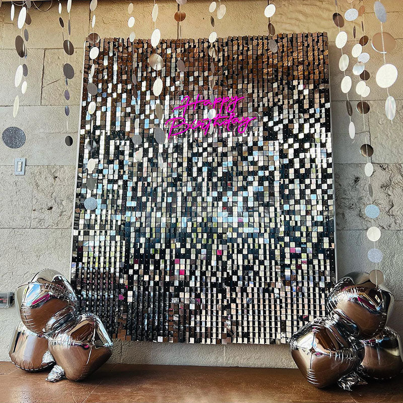 Lofaris Attractive Shimmer Wall Panel Sequins Backdrop For Wedding Graduation Birthday