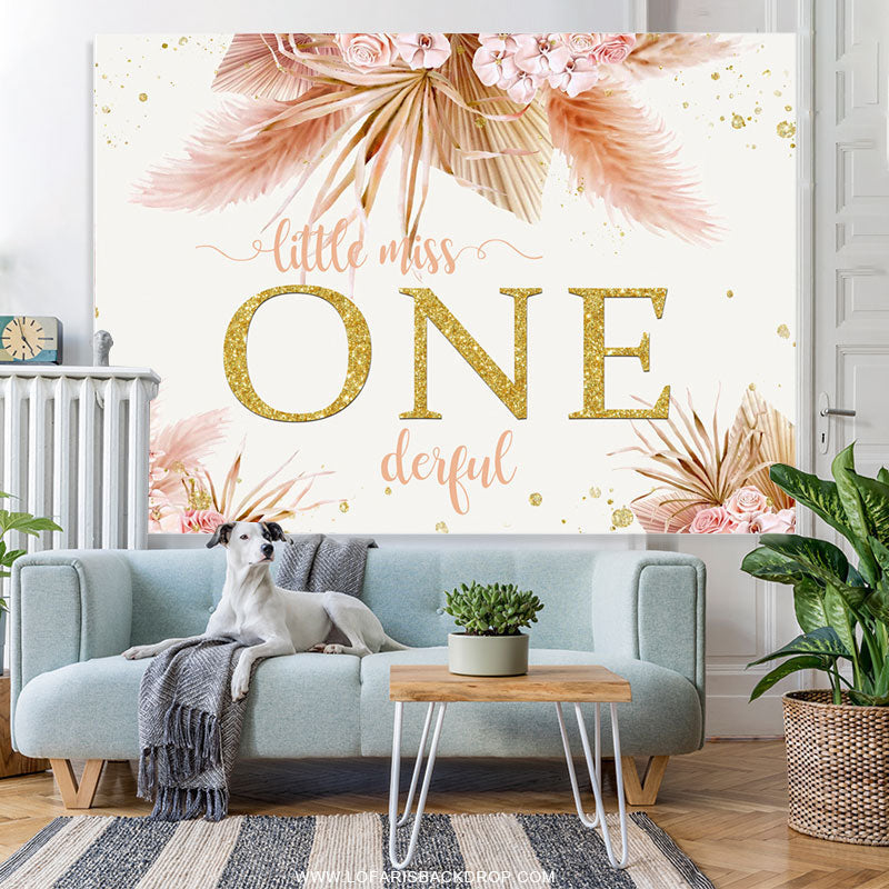 Lofaris Autumn Leaves With Flower Little Miss Onederful Backdrop