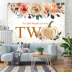 Lofaris Autumn Little Pumpkin Is Turning Two Birthday Backdrop