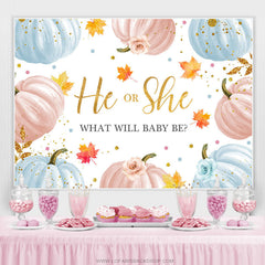 Lofaris Autumn Pumpkin Leaves Themed Baby Shower Backdrop