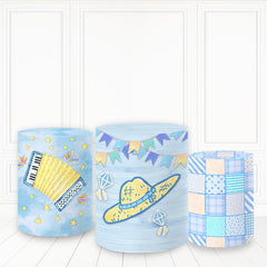 Lofaris Baby Blue Accordion Pillar Cover Lovely Flag Plinth