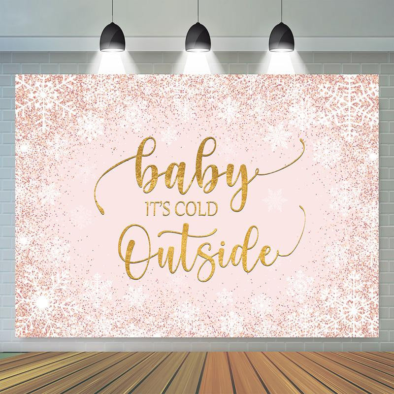 Lofaris Baby Is Cold Outside In Winter Shower Backdrop