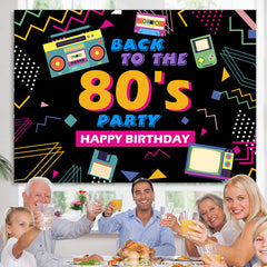 Lofaris Back To 80S Party Theme Happy Birthday Backdrop